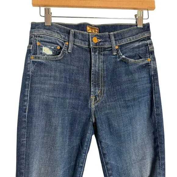 Mother Insider Crop Step Fray Distressed Wildflower Boot High Rise Jeans 26 - Picture 5 of 12